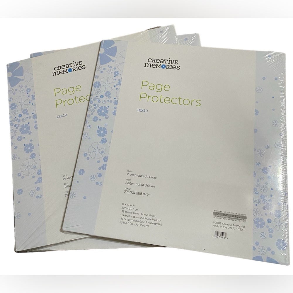 Creative Memories 12" x 12" Page Protectors (2 pks) 15 Sheets Each + 1 Bonus NEW